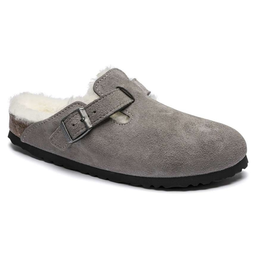 Birkenstock‎ Boston Shearling Suede- Stone Coin- NWT - Picture 3 of 8